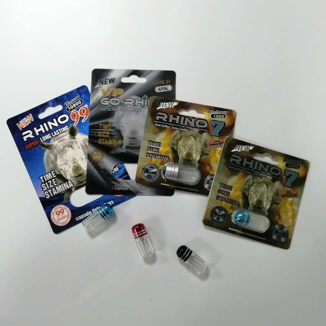 Carte de boursouflure de médecine de puissance de sexe d'hommes de Powful empaquetant le paquet sexuel de pilules du rhinocéros 69 d'amélioration