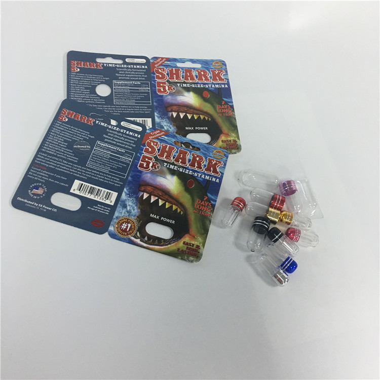 La pilule masculine d'amélioration de rhinocéros capsule les cartes de papier de requin de boursouflure de boîtes d'emballage