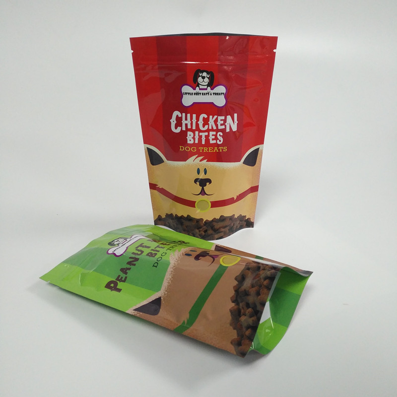 Sac zip-lock d'aliment pour animaux familiers d'emballage de poche d'aluminium épaisseur de 120 microns avec la fenêtre claire