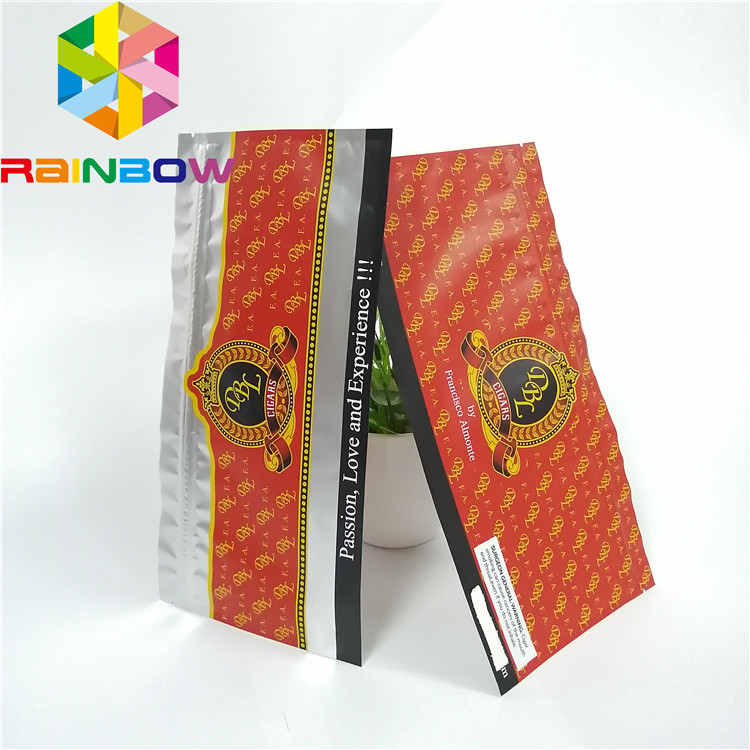 Sachets en matière plastique zip-lock rescellables empaquetant le stockage givré olographe clair de nourriture de cigare