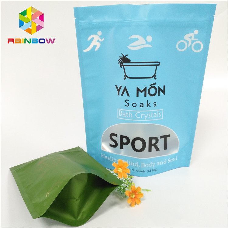 Sachets en matière plastique mats de fenêtre claire empaquetant le thermocollage en cristal de sel de Bath de papier d'aluminium