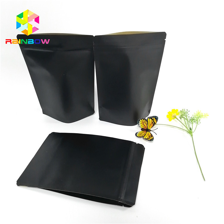 L'impression noire de papier d'emballage a adapté la poche aux besoins du client stratifiée de support d'individu de catégorie comestible de sacs en papier