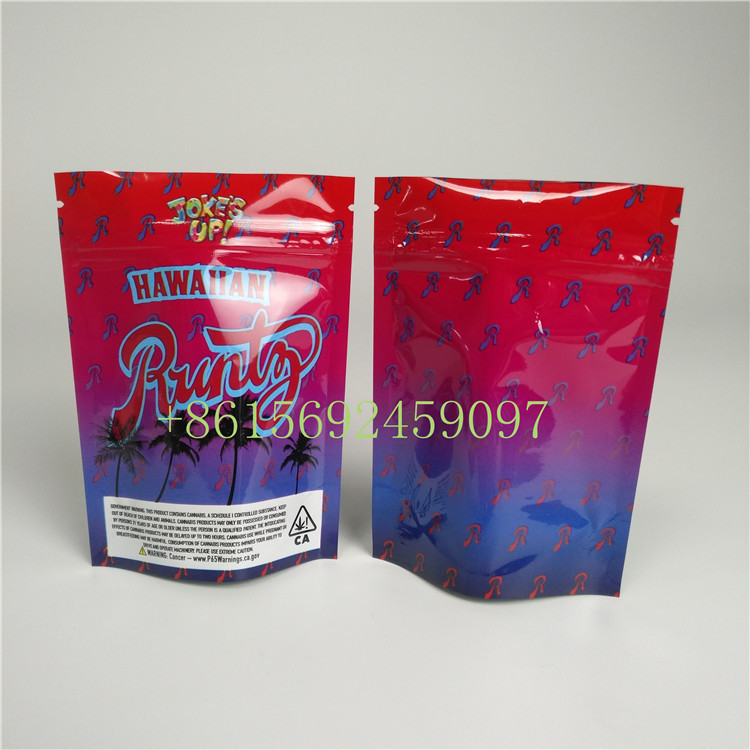 Poche de fines herbes de biscuit de mauvaise herbe de Runtz de garçons de jungle d'emballage d'encens de serrure en plastique de fermeture éclair