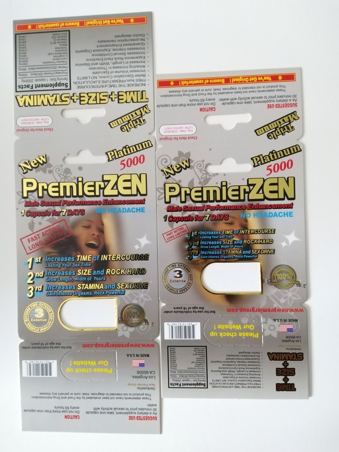 Cartes sexuelles de boursouflure d'effet de premier ministre Zen 3D de boîte de papier de l'affichage 3D de puissance masculine pour des pilules