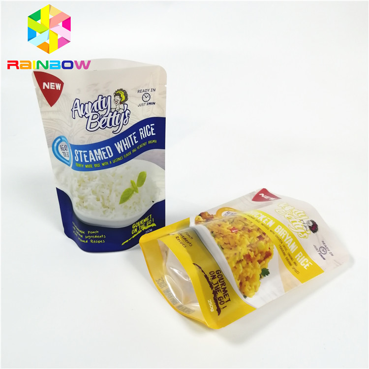 Poche transparente de cornue de vide de sac à hautes températures de stockage pour l'emballage de riz cuit à la vapeur par sauce