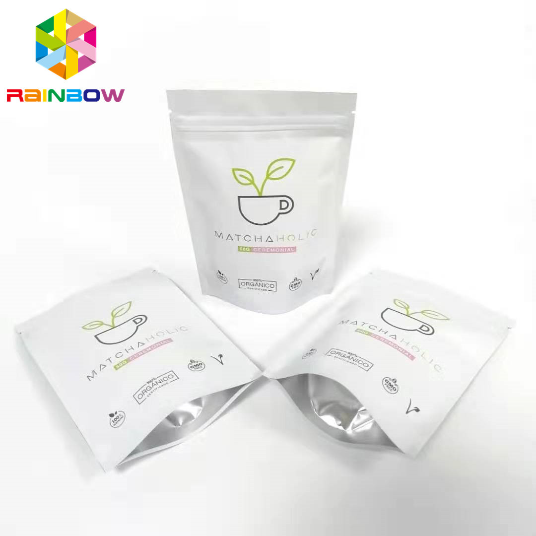 Serrure en plastique de fermeture éclair d'emballage de papier d'aluminium d'impression brillante rescellable de sacs