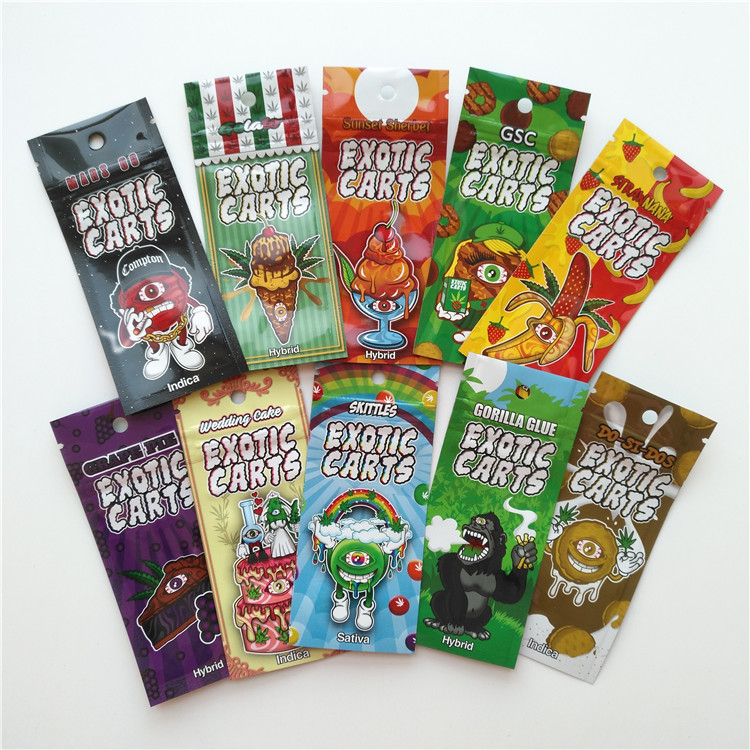 L'emballage de papier d'aluminium de cartouche de Vape met en sac le logo exotique de coutume de poche de chariot