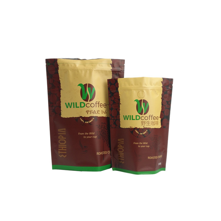 Les sacs à thé mats faits sur commande de café de finition, le papier d'aluminium tiennent la poche avec la tirette