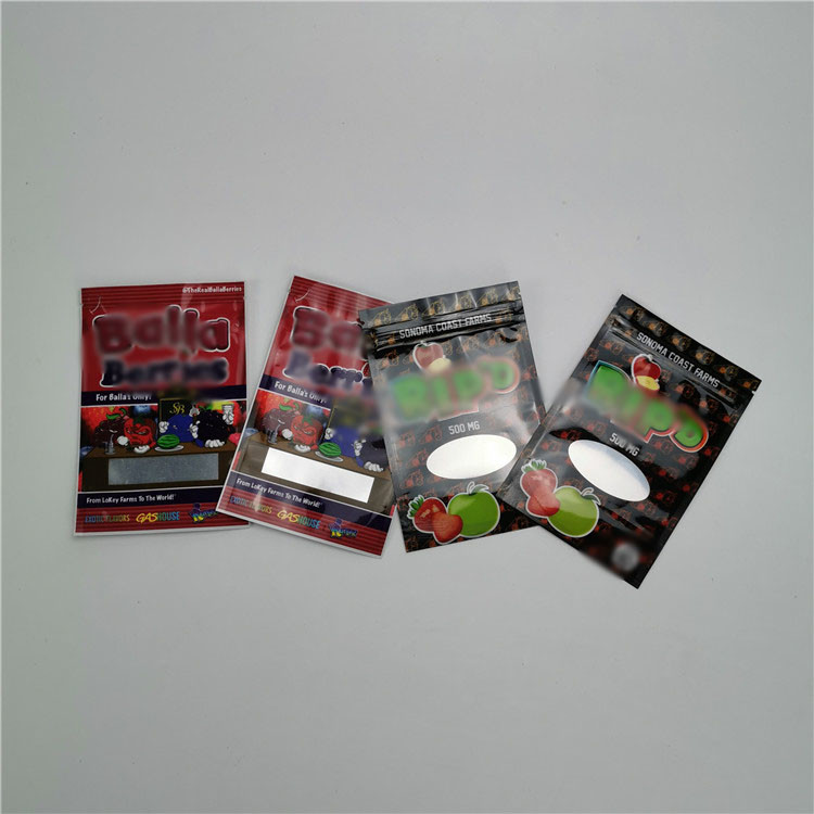 Sachets en matière plastique de petit sac empaquetant l'emballage gommeux industriel organique du chanvre CBD de 100%