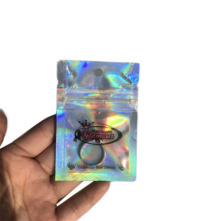 Sachets en matière plastique d'aluminium brillant empaquetant le zip-lock fait sur commande de Hologrphic pour la nourriture de sucrerie
