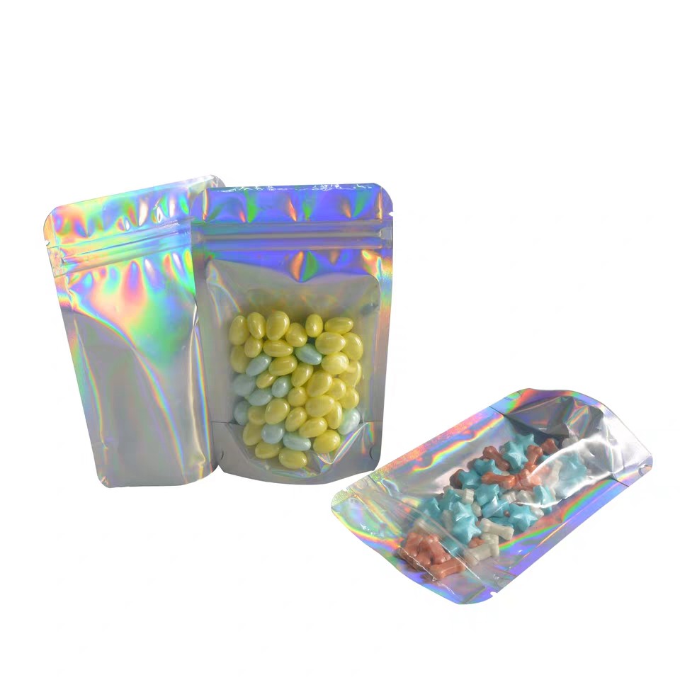 L'emballage alimentaire latéral de casse-croûte du joint trois met en sac la matière plastique de stratification avec le zip-lock