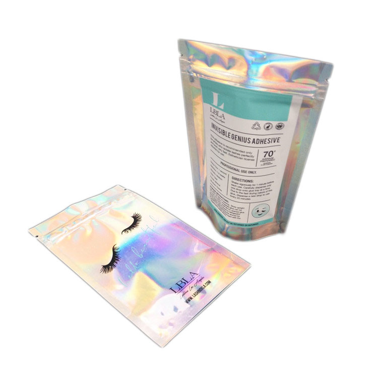 Sac cosmétique d'emballage d'OIN 9001/2008 olographe de sachet en matière plastique