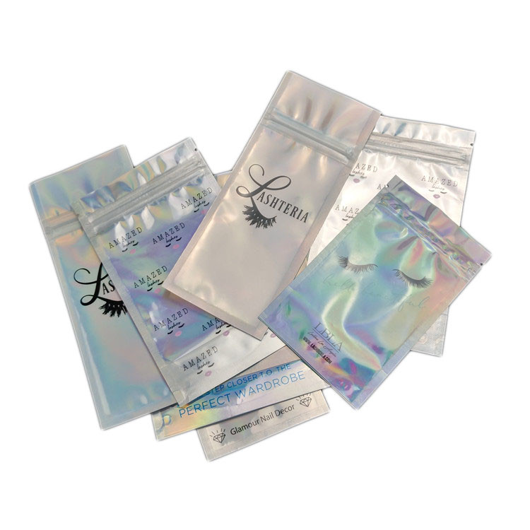 Sac cosmétique d'organisateur de maquillage d'aluminium olographe transparent de sachet