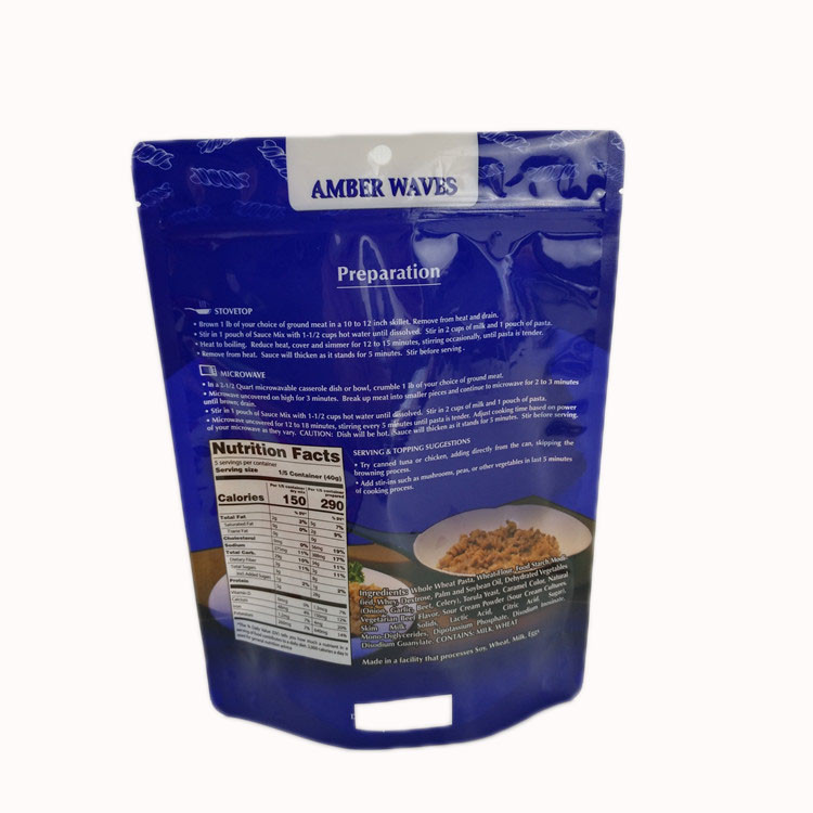 Sacs brillants d'emballage alimentaire de finition de repas de poêle de pizza