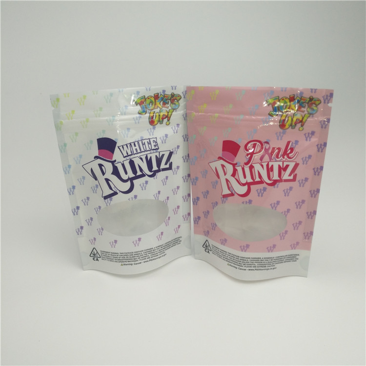 Sac de fines herbes d'emballage de preuve d'odeur le sac zip-lock avec la fenêtre pour l'emballage gommeux froid du chanvre CBD