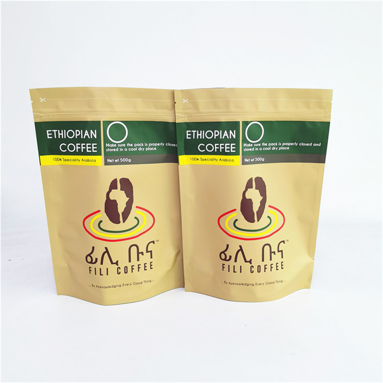 sac de empaquetage capacité zip-lock de poche de café de 500g 1kg de grande pour des grains de café/terre