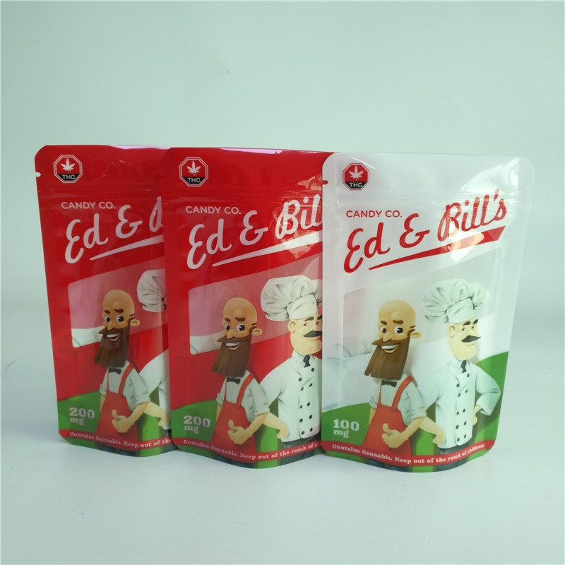 La coutume a imprimé l'emballage de fines herbes rescellable d'encens met en sac le sachet de capsules de poche de CBD Gummies