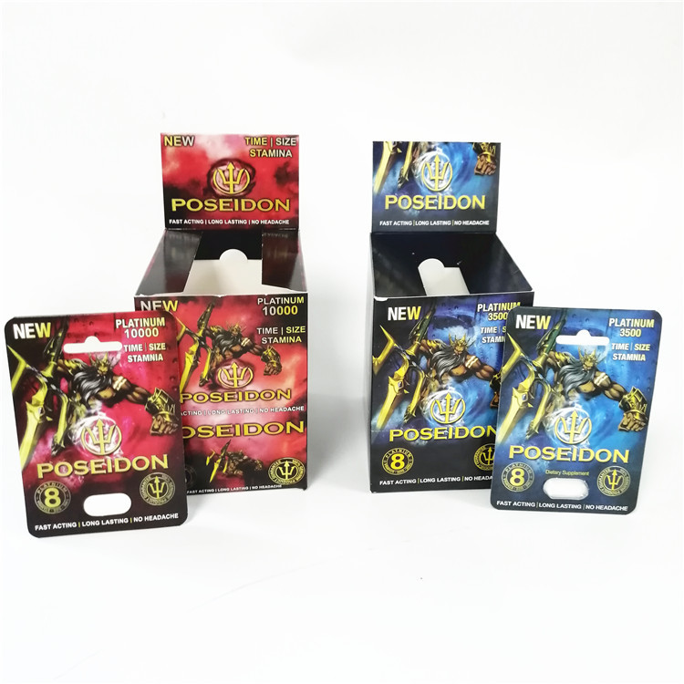 Montrez la boîte à cartes sexuelle de Poseidon de représentation d'imprimerie de papier de renforceurs masculins faits sur commande de cartes