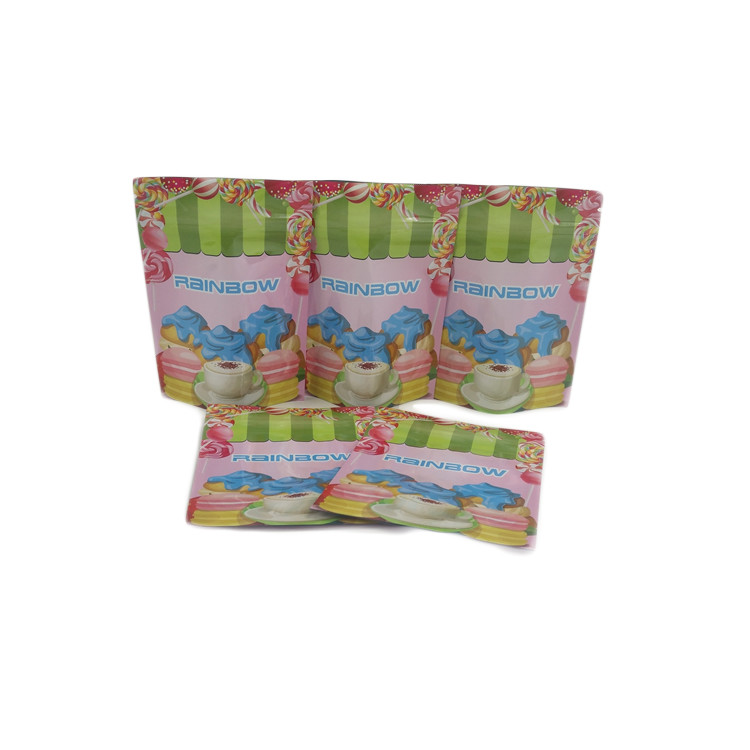 Sac zip-lock en plastique fait sur commande d'emballage de Sugar Leaf Cookies Candy Gummies de poche de Mini Glossy Foil 1G 1/8oz 1/4oz 1/2oz 1oz