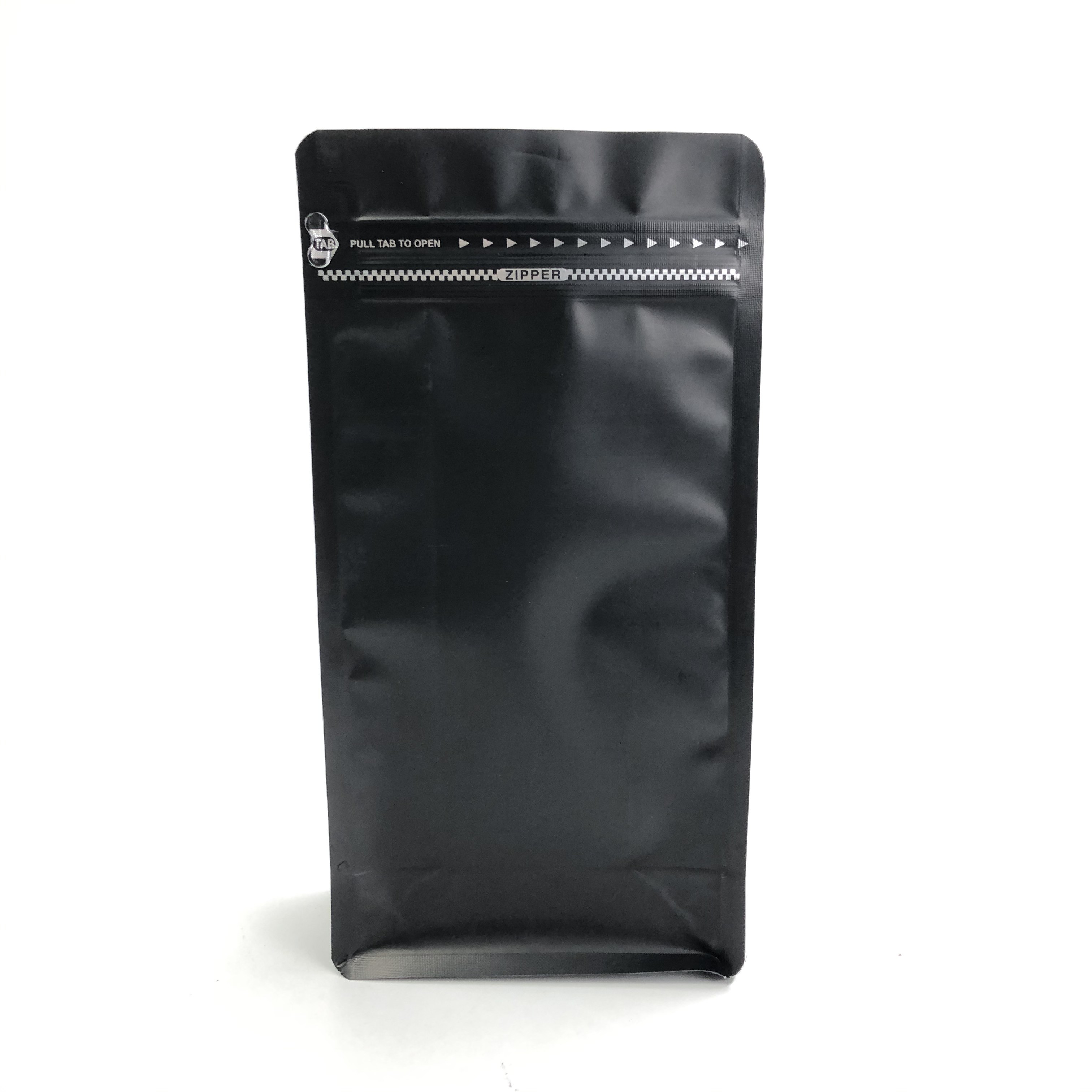 Matt Black Aluminum Foil imprimé fait sur commande 250g 1kg 12oz avec le sac de café zip-lock de fond plat