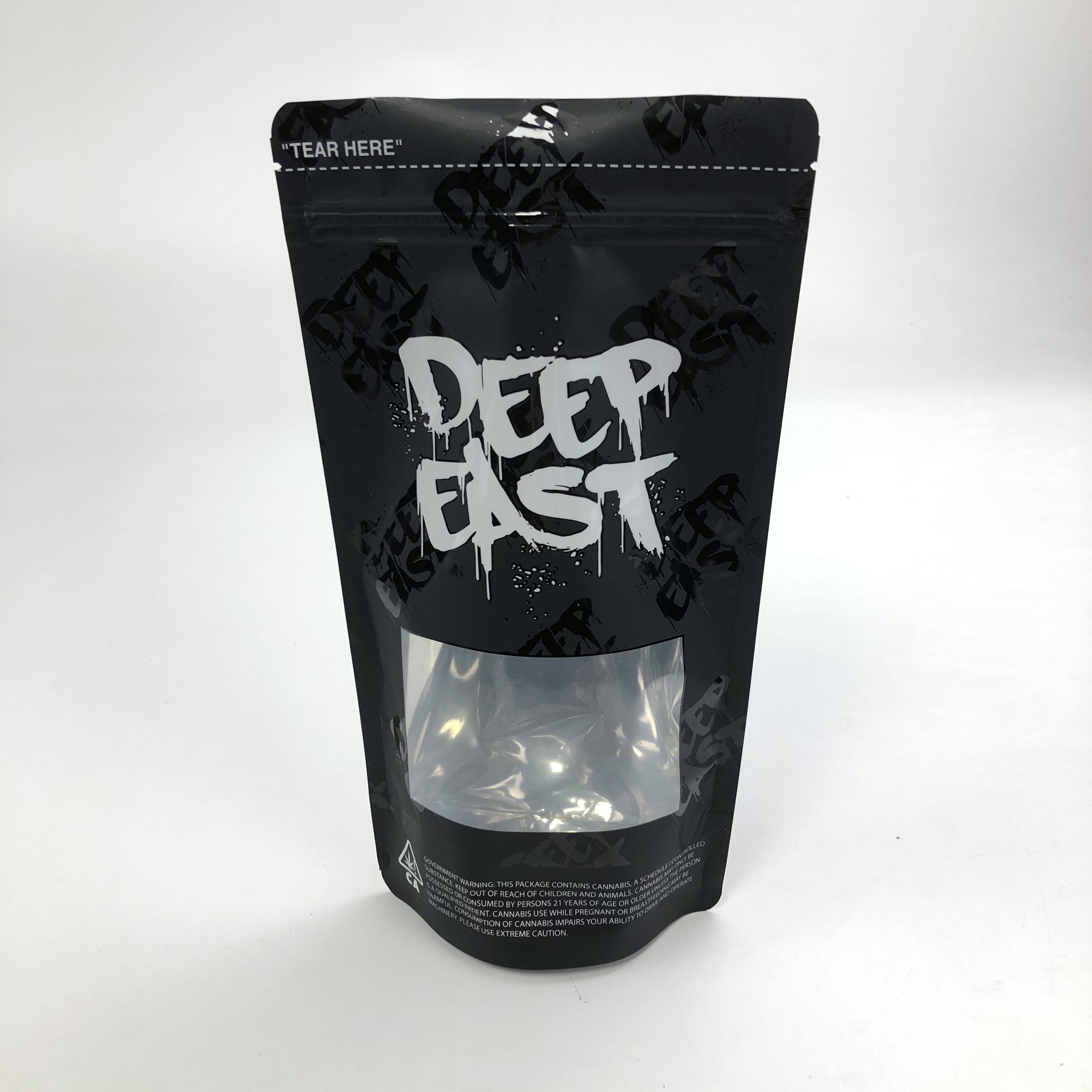 Matt Black Aluminum Foil imprimé fait sur commande 250g 1kg 12oz avec le zip-lock se tiennent vers le haut de la poche avec le sac clair de fenêtre
