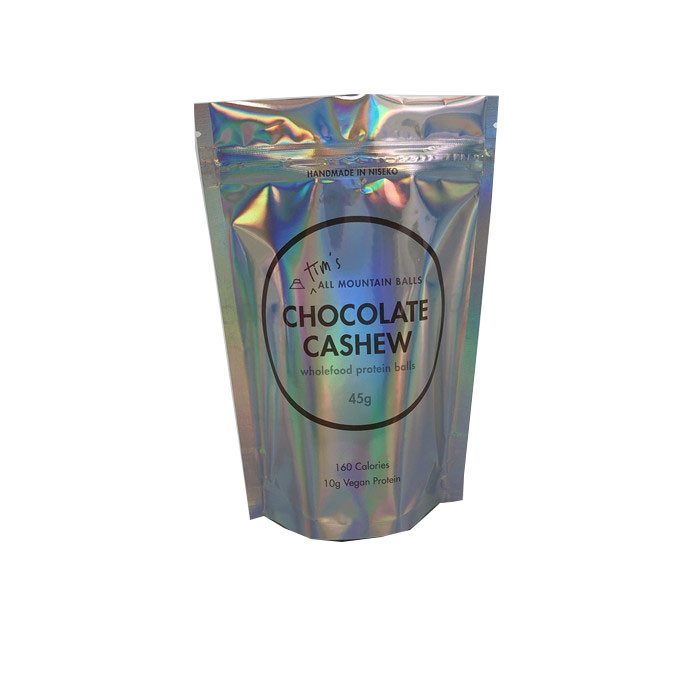 Sac en plastique stratifié olographe de boules de protéine de poches de Mylar de serrure de fermeture éclair adapté aux besoins du client par vente en gros