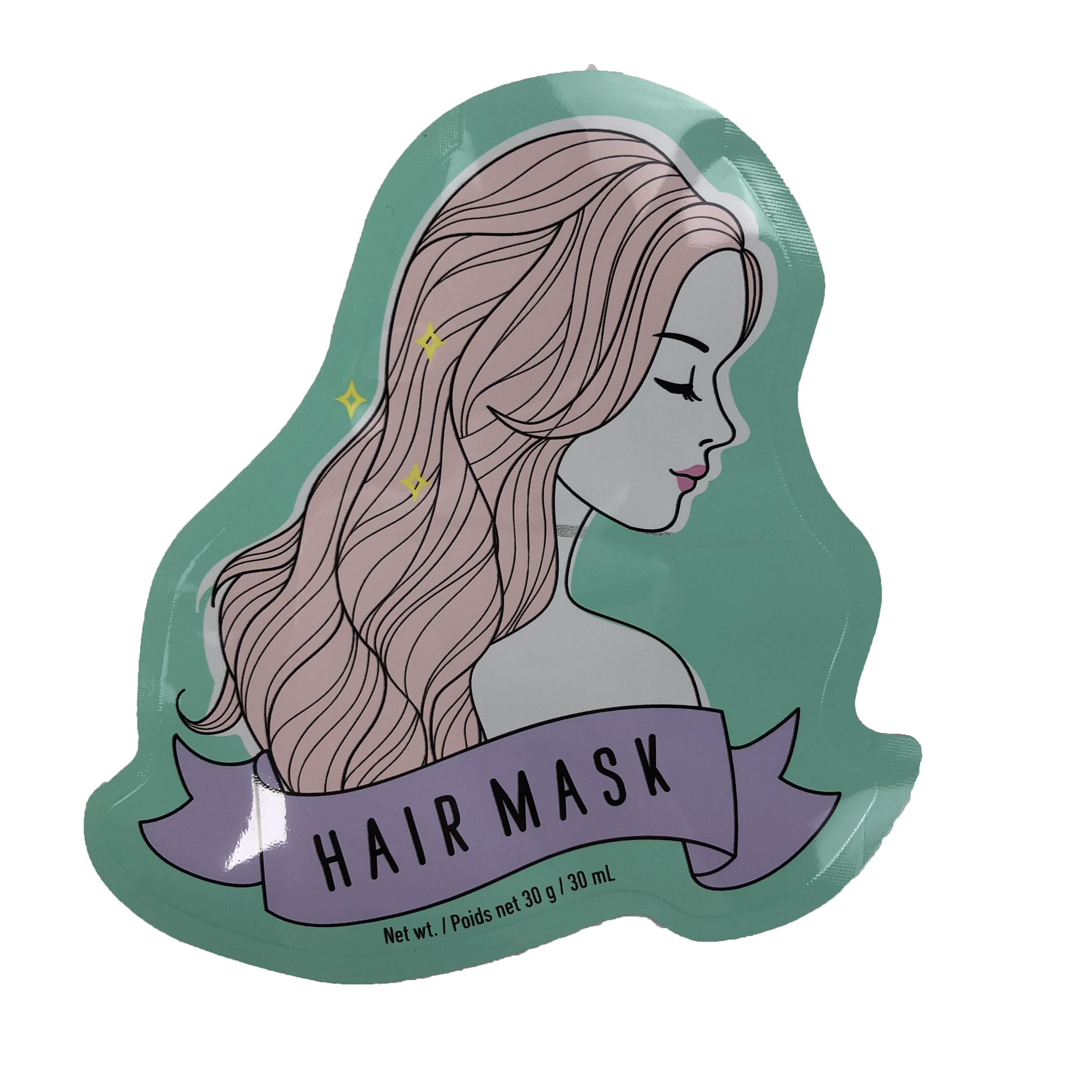 Sac de empaquetage plat de poches de forme irrégulière pour le masque Digital de cheveux de sucrerie imprimant le sachet en plastique