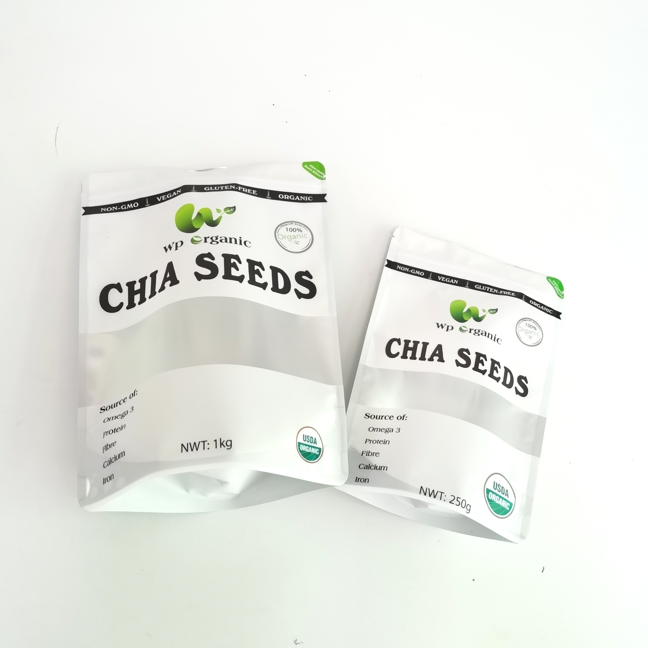 Digital imprimant la poche zip-lock de thé rescellable de catégorie comestible de Chia Seeds Tea Packaging Bag avec la fenêtre claire