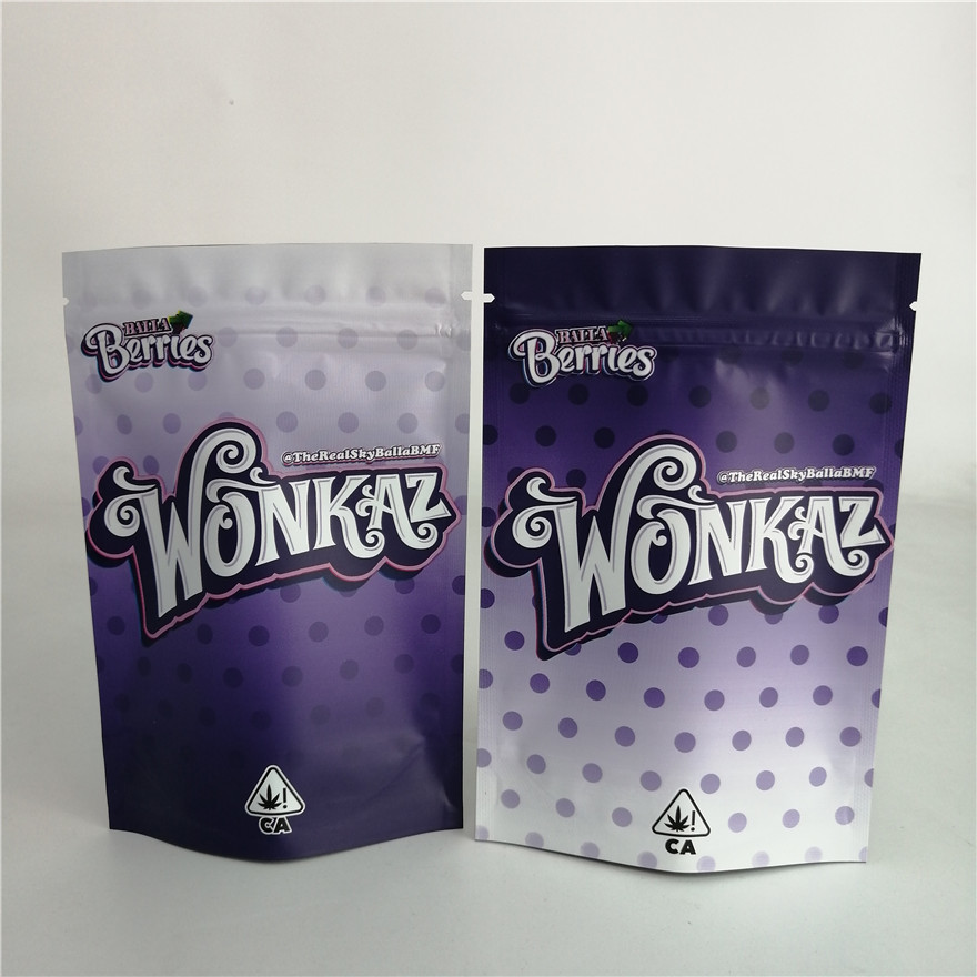 L'mauvaise herbe adaptée aux besoins du client d'écrou du biscuit 3.5g se tiennent vers le haut du sac en plastique 7g 18g 24g de sucrerie de poche de tirette