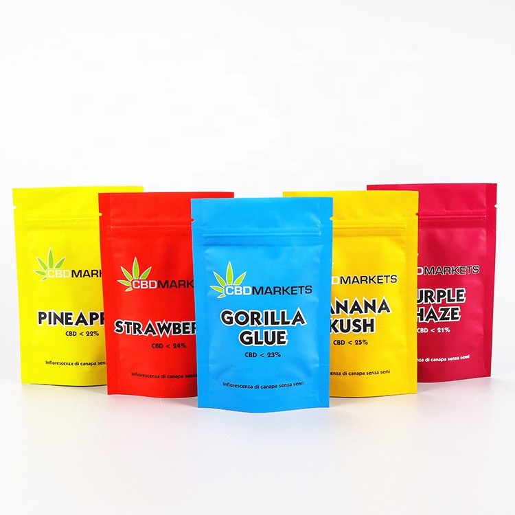 L'mauvaise herbe rescellable CBD VMPET 180mic Mylar tiennent la poche