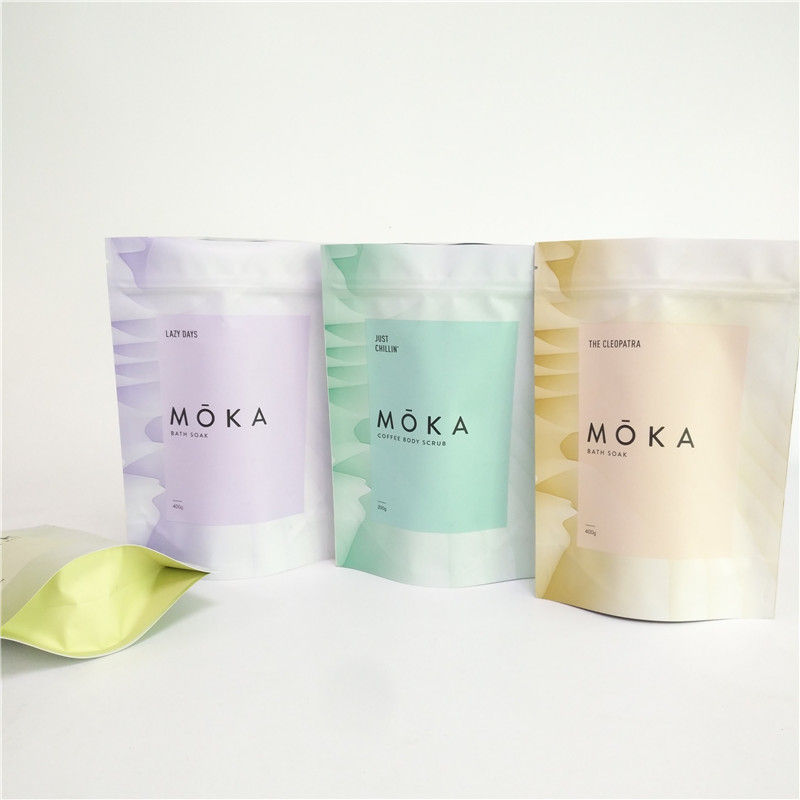 Le corps 200g de impression polychrome frottent le support vers le haut du sac de café vide de papier d'aluminium de poche avec la tirette