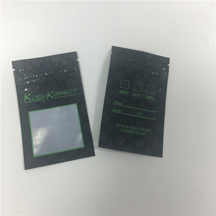 Le PE UV de l'impression KUSH empêchent des enfants des sacs s'ouvrants de tabac avec la fenêtre