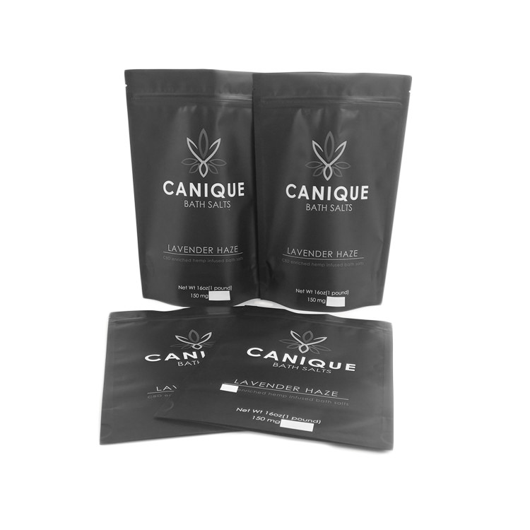 La preuve d'odeur met en sac la tirette de catégorie comestible met en sac le sac fait sur commande argenté brillant métallique sec de Mylar de sel de Bath du logo 16OZ de graines de fleur