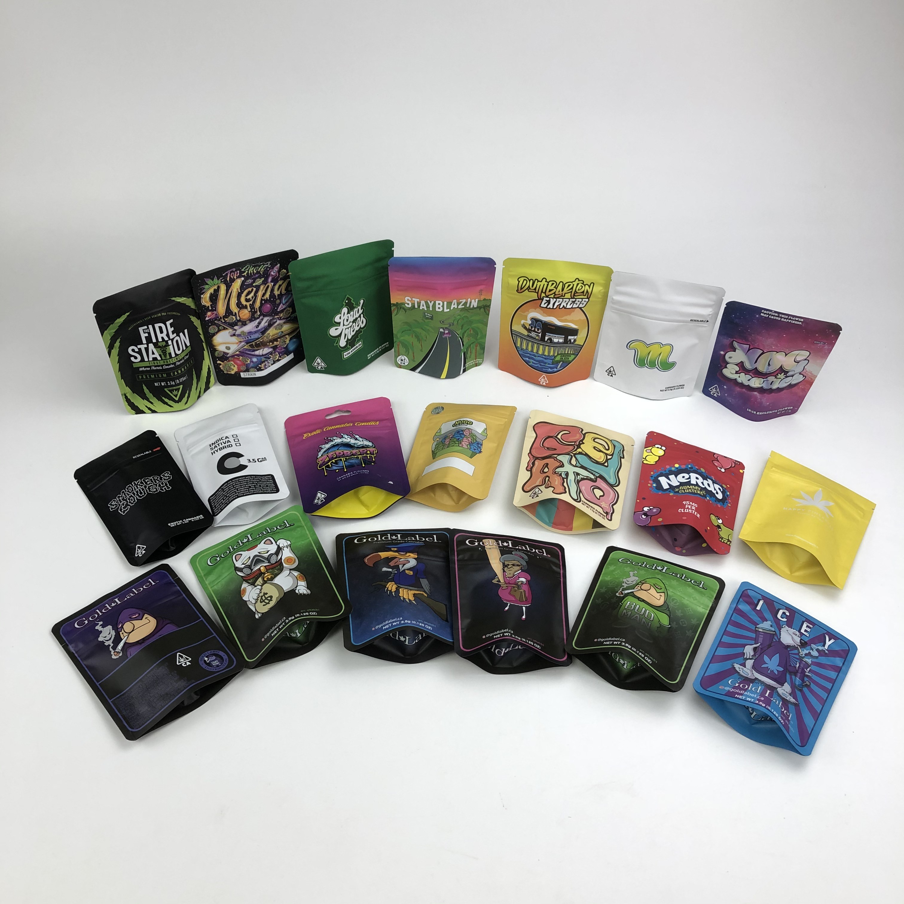 les biscuits de preuve d'odeur de 100micron VMPET mettent en sac 3.5g 7g 14g Cannabies Mylar