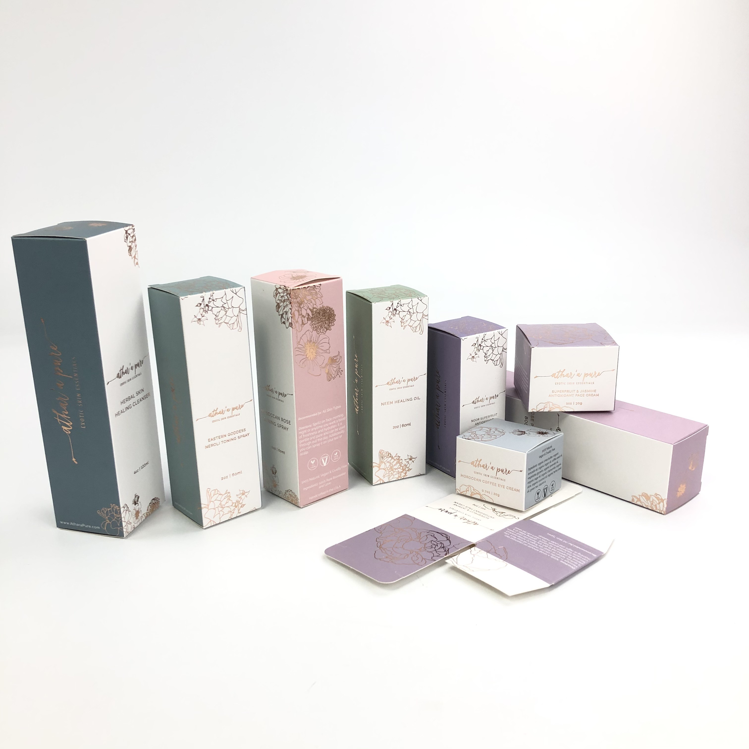 Matte Finish Lightweight Paper Box empaquetant la boîte pliable pour l'emballage d'huiles essentielles
