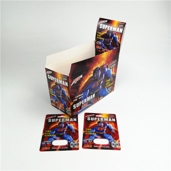 Carte de impression en soie 9x12cm d'emballage de pilule de sexe de CMYK