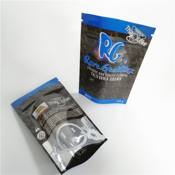 3.5grams poche aigre d'aluminium de mauvaise herbe de la correction 120micron CMYK Edibles