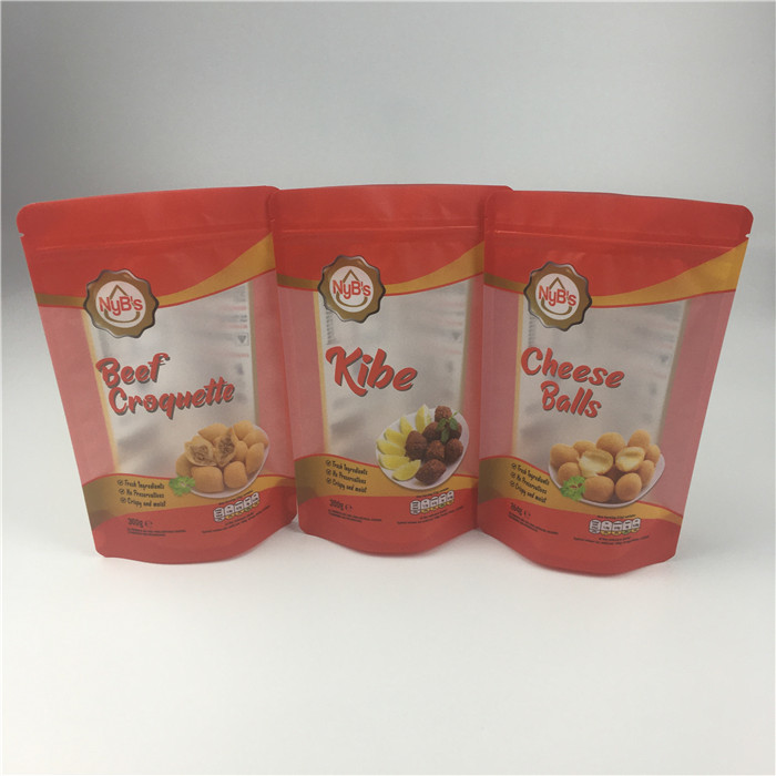 Sac zip-lock givré CMYK de papier d'aluminium de la fenêtre 120micron VMPET