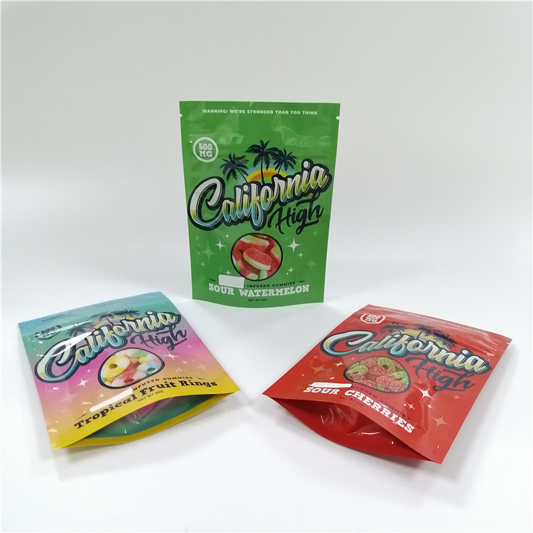 enfant rescellable de plastique zip-lock de poches de 1g 3.5g 7g Gummies Mylar résistant