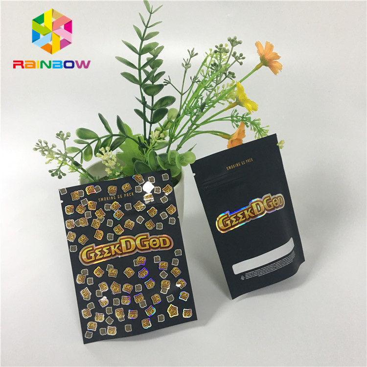 Support zip-lock en plastique de coutume de Mylar vers le haut de matte de noir des poches 150mg