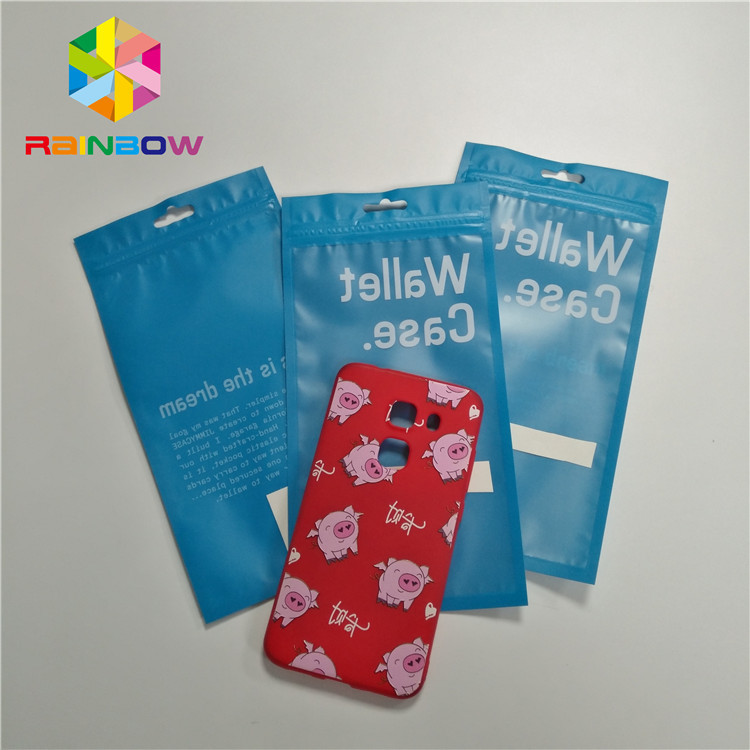 La poche plate de joint latéral clair zip-lock de la matte 3 pour la couverture de cas de téléphone/câble l'emballage