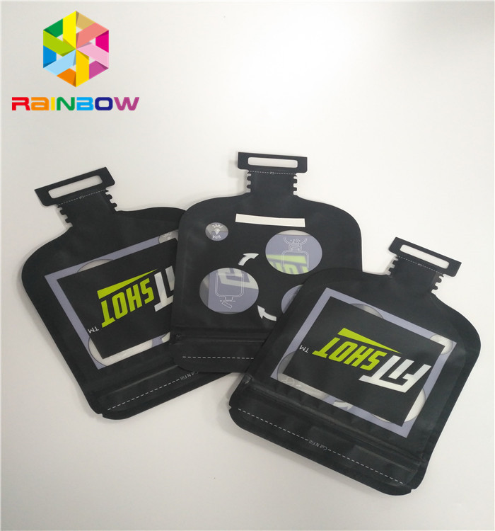 Sucrerie empaquetant les sachets en plastique faits sur commande de forme irrégulière avec la tirette