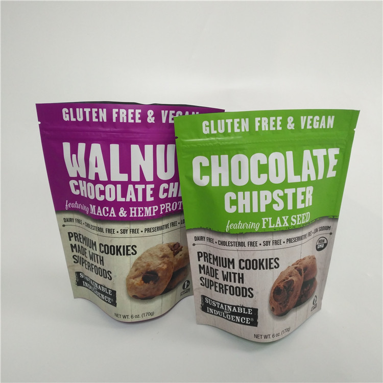 Les bonbons Digital en plastique faite sur commande à sucrerie imprimée se tiennent vers le haut des poches avec le dessus de tirette