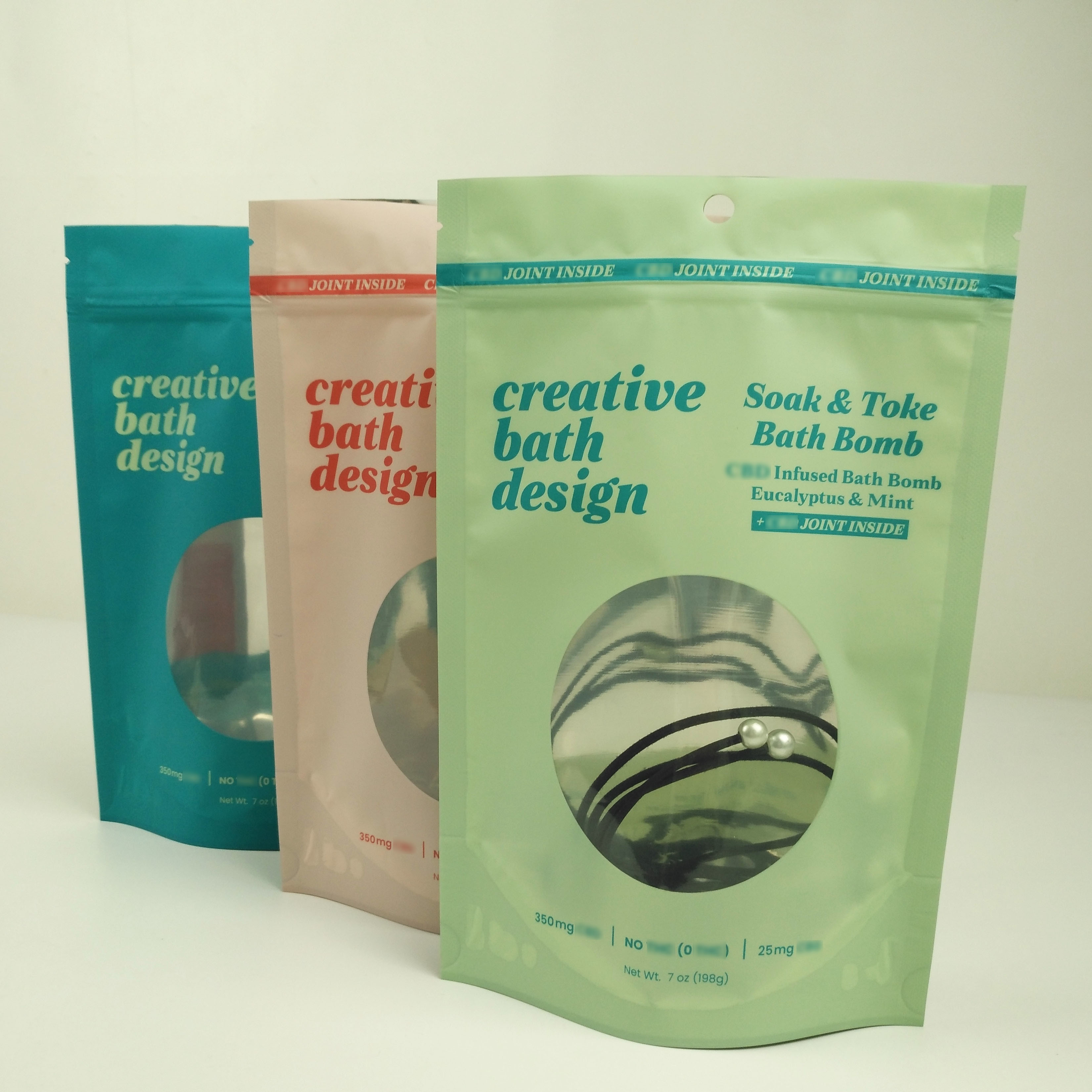 Sentez le support rescellable zip-lock de Mylar de papier d'aluminium de preuve vers le haut des poches avec la fenêtre