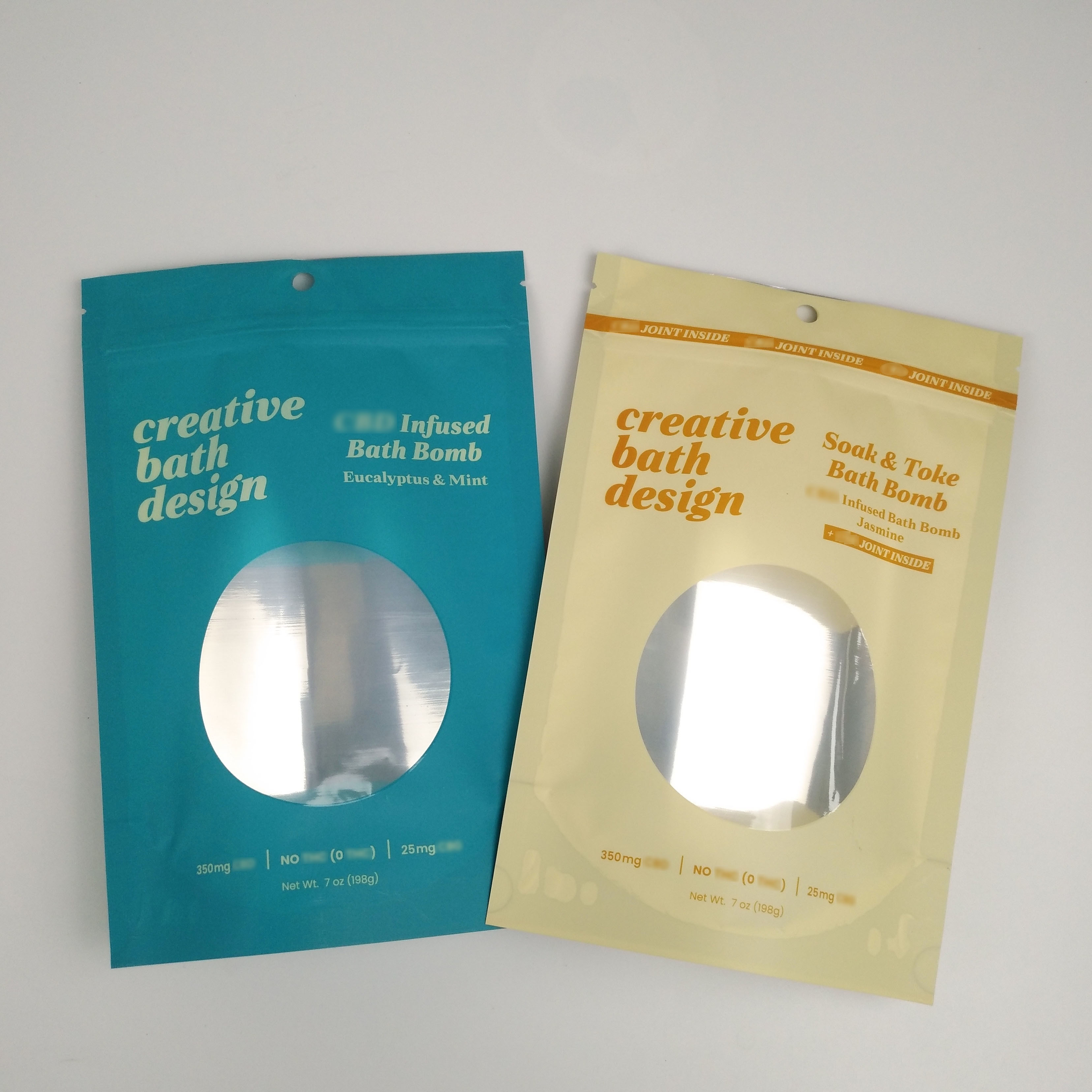 Les sacs avec les sacs rescellables en aluminium de Mylar d'odeur de preuve de stockage en gros clair de nourriture déjouent le support vers le haut de la poche avec la fenêtre claire