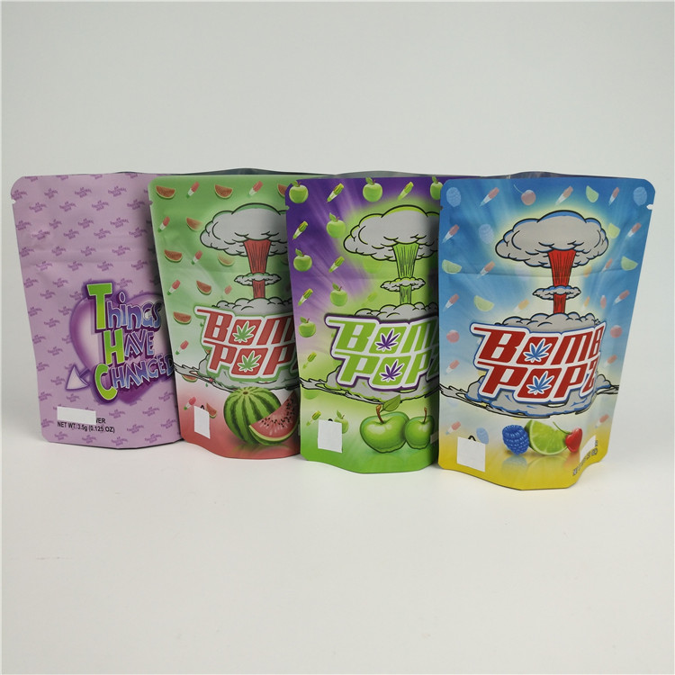 le zip-lock de Mylar de l'mauvaise herbe 3.5G met en sac la catégorie comestible matérielle stratifiée