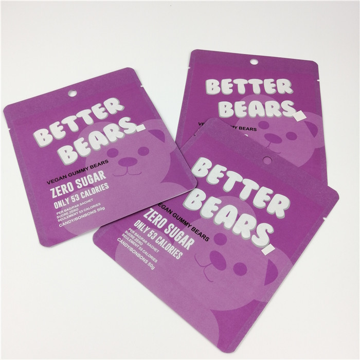 Poche gommeuse MOPP d'aluminium de tirette d'ours des biscuits CBD Edibles 200 microns