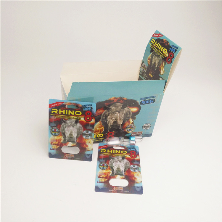 les pilules 90mic sexuelles boursouflent les cartes de papier pour le magnum de rhinocéros