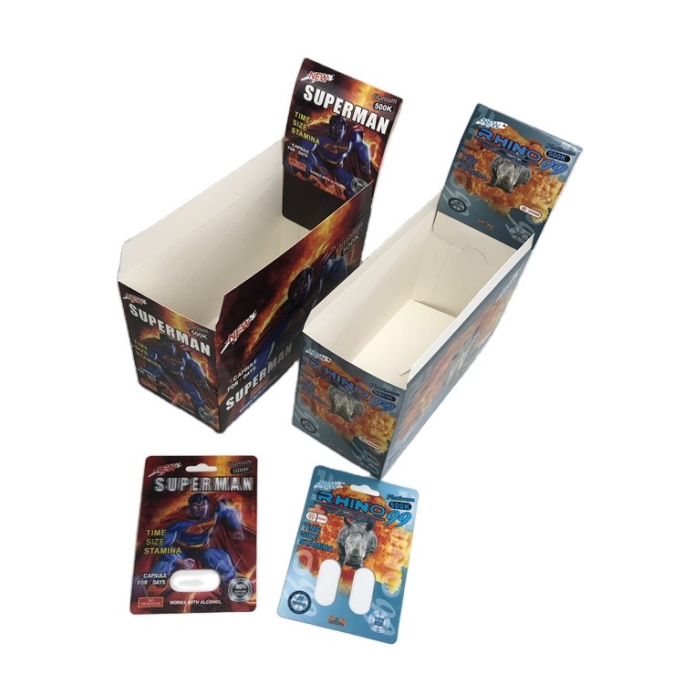 Emballage rectangulaire en carton à ampoules d'une épaisseur de 0,1 mm et d'un matériau écologique