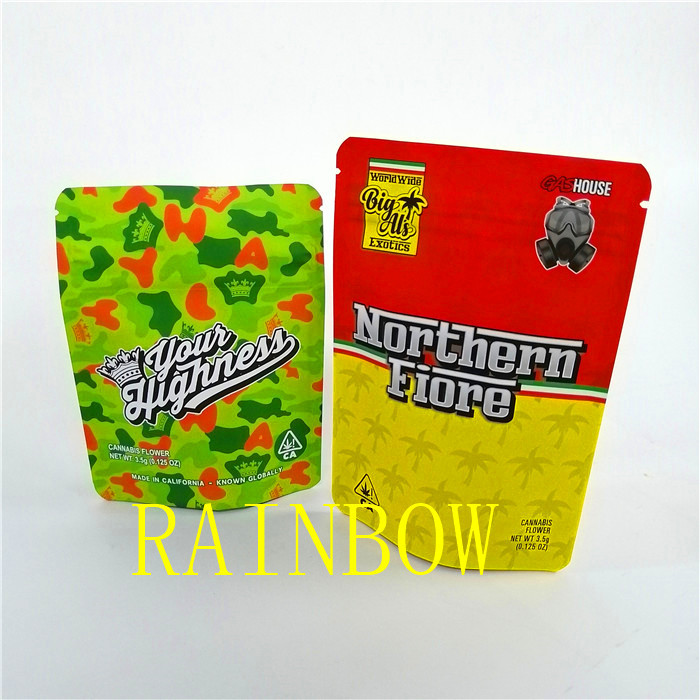 Le zip-lock fait sur commande de toucher doux a imprimé la soudure à chaud résistante Matte Weed Design Mylar Bags de plastique d'enfant de support de preuve d'odeur